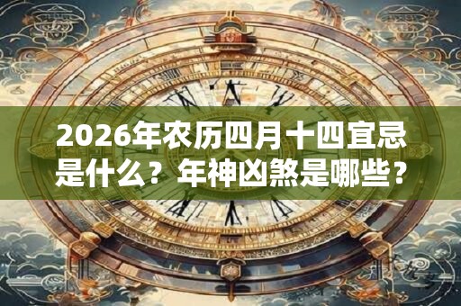 2026年农历四月十四宜忌是什么？年神凶煞是哪些？