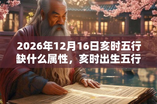 2026年12月16日亥时五行缺什么属性,亥时出生五行缺什么 2026年12月16日亥时五行缺什么属性,亥时出生五行缺什么