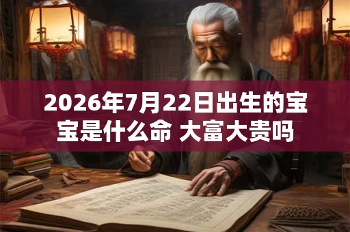 2026年7月22日出生的宝宝是什么命 大富大贵吗