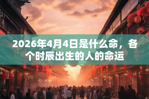 2026年4月4日是什么命,各个时辰出生的人的命运 2026年4月4日是什么命,各个时辰出生的人的命运