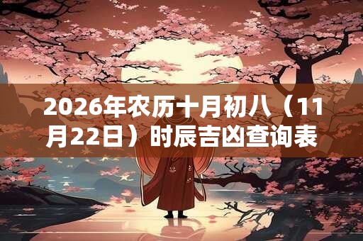2026年农历十月初八（11月22日）时辰吉凶查询表！