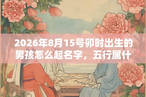 2026年8月15号卯时出生的男孩怎么起名字，五行属什么