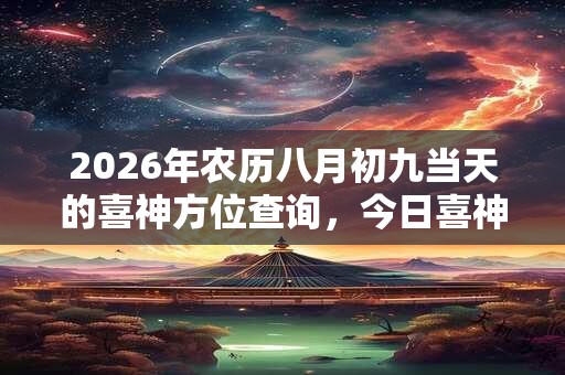 2026年农历八月初九当天的喜神方位查询，今日喜神位置