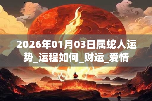 2026年01月03日属蛇人运势_运程如何_财运_爱情 2026年01月03日属蛇人运势_运程如何_财运_爱情