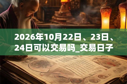 2026年10月22日、23日、24日可以交易吗_交易日子好吗
