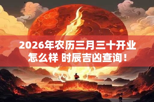 2026年农历三月三十开业怎么样 时辰吉凶查询！