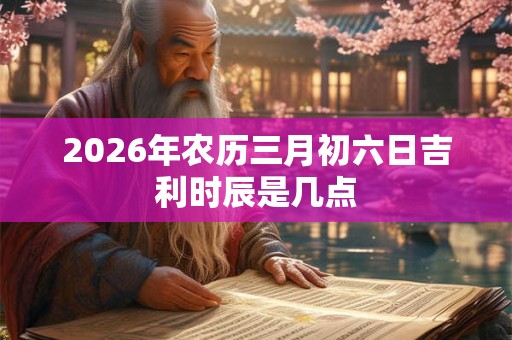 2026年农历三月初六日吉利时辰是几点 2026年农历三月初六日吉利时辰是几点