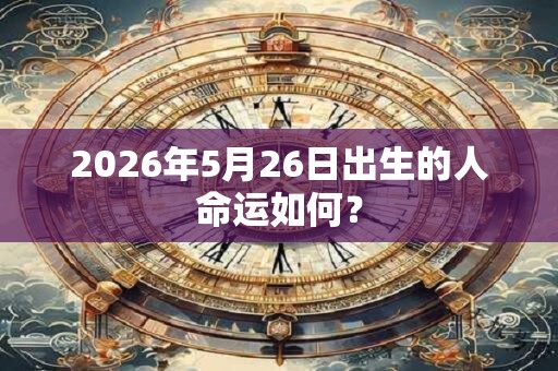 2026年5月26日出生的人命运如何？