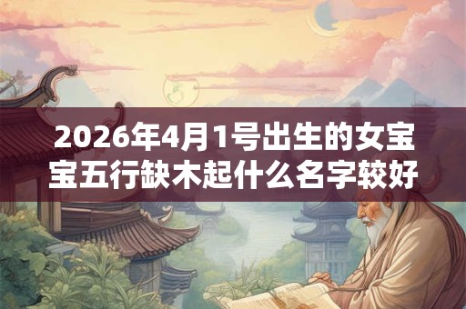 2026年4月1号出生的女宝宝五行缺木起什么名字较好