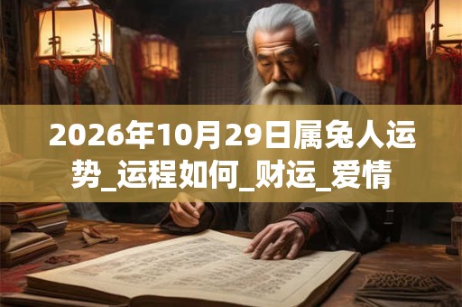 2026年10月29日属兔人运势_运程如何_财运_爱情