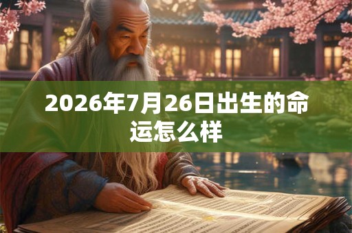2026年7月26日出生的命运怎么样