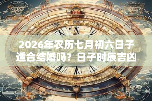 2026年农历七月初六日子适合结婚吗?日子时辰吉凶? 2026年农历七月初六日子适合结婚吗?日子时辰吉凶?