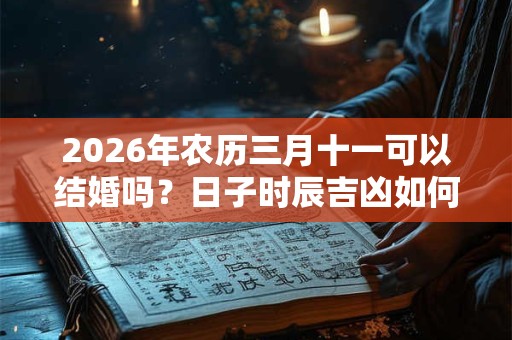 2026年农历三月十一可以结婚吗?日子时辰吉凶如何? 2026年农历三月十一可以结婚吗?日子时辰吉凶如何?