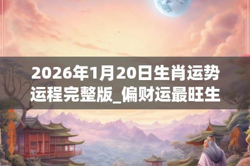 2026年1月20日生肖运势运程完整版_偏财运最旺生肖 2026年1月20日生肖运势运程完整版_偏财运最旺生肖