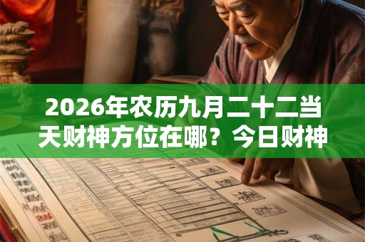 2026年农历九月二十二当天财神方位在哪？今日财神位置