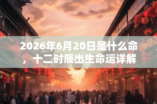 2026年6月20日是什么命，十二时辰出生命运详解