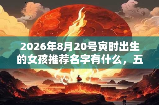 2026年8月20号寅时出生的女孩推荐名字有什么，五行属什么