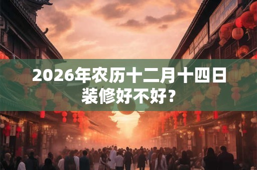 2026年农历十二月十四日装修好不好？