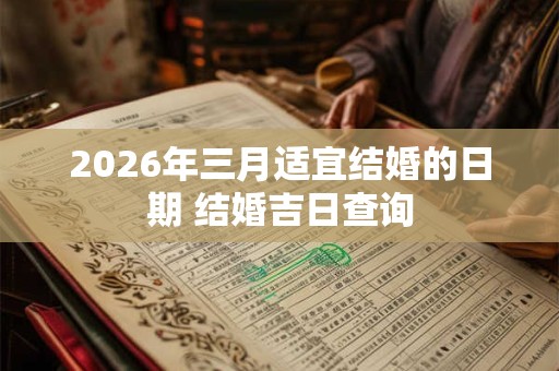 2026年三月适宜结婚的日期 结婚吉日查询