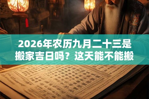 2026年农历九月二十三是搬家吉日吗?这天能不能搬新家 2026年农历九月二十三是搬家吉日吗?这天能不能搬新家