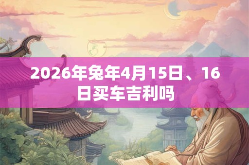 2026年兔年4月15日、16日买车吉利吗