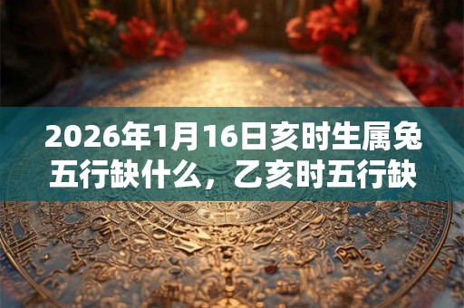 2026年1月16日亥时生属兔五行缺什么，乙亥时五行缺什么