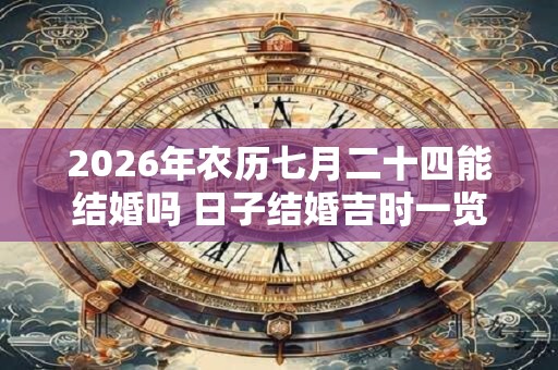 2026年农历七月二十四能结婚吗 日子结婚吉时一览