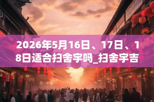2026年5月16日、17日、18日适合扫舍宇吗_扫舍宇吉利吗