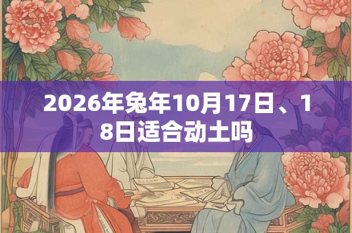 2026年兔年10月17日、18日适合动土吗