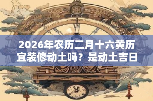 2026年农历二月十六黄历宜装修动土吗?是动土吉日吗 2026年农历二月十六黄历宜装修动土吗?是动土吉日吗