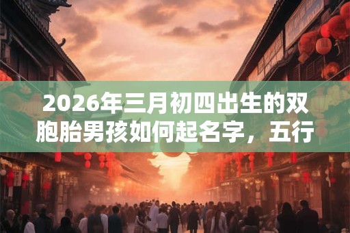 2026年三月初四出生的双胞胎男孩如何起名字，五行属什么