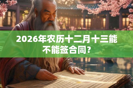 2026年农历十二月十三能不能签合同？