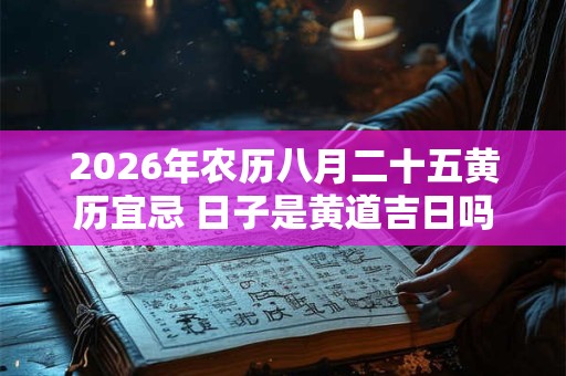 2026年农历八月二十五黄历宜忌 日子是黄道吉日吗