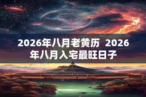 2026年八月老黄历  2026年八月入宅最旺日子