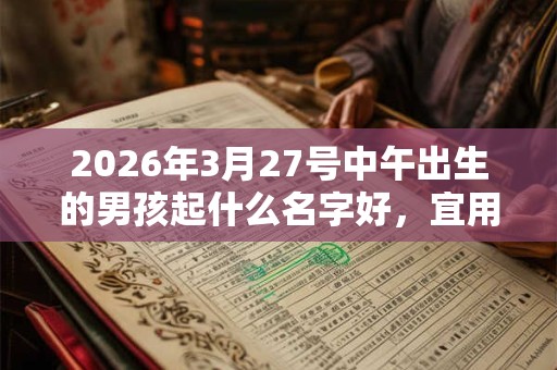 2026年3月27号中午出生的男孩起什么名字好,宜用哪些名字呢? 2026年3月27号中午出生的男孩起什么名字好,宜用哪些名字呢?