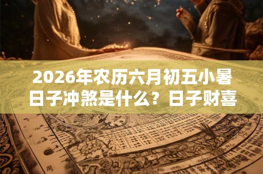 2026年农历六月初五小暑日子冲煞是什么?日子财喜神吉位在哪? 2026年农历六月初五小暑日子冲煞是什么?日子财喜神吉位在哪?