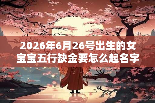 2026年6月26号出生的女宝宝五行缺金要怎么起名字