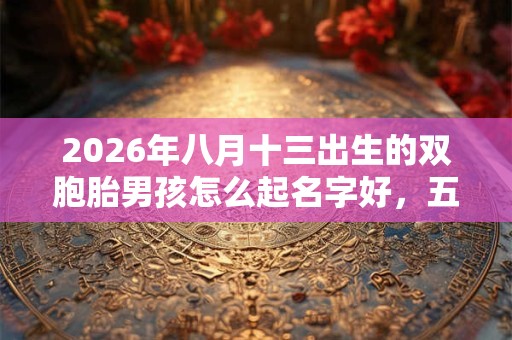 2026年八月十三出生的双胞胎男孩怎么起名字好，五行属什么？