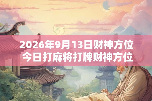 2026年9月13日财神方位 今日打麻将打牌财神方位！