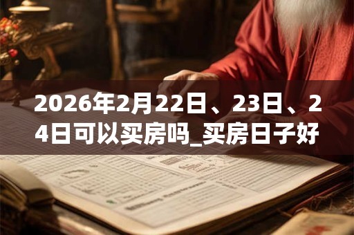2026年2月22日、23日、24日可以买房吗_买房日子好吗