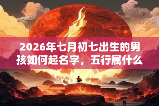 2026年七月初七出生的男孩如何起名字，五行属什么