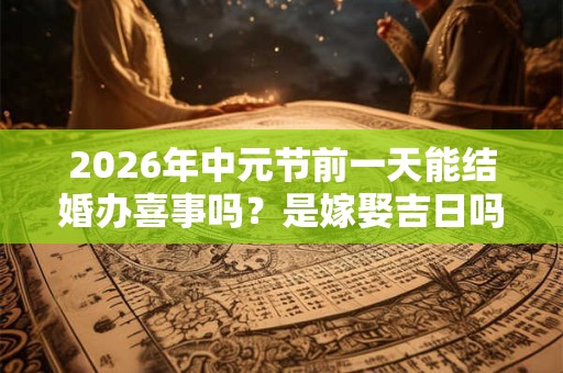 2026年中元节前一天能结婚办喜事吗？是嫁娶吉日吗？