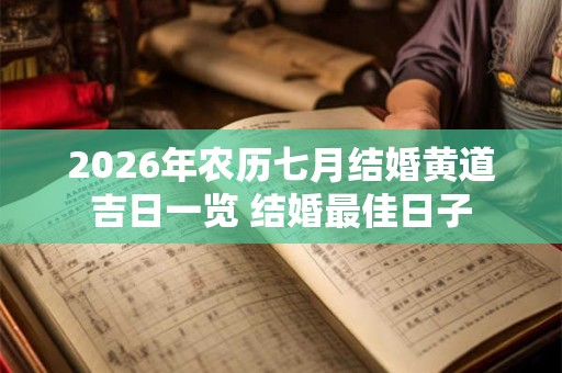 2026年农历七月结婚黄道吉日一览 结婚最佳日子