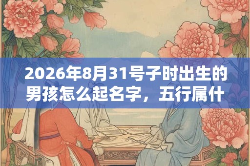 2026年8月31号子时出生的男孩怎么起名字，五行属什么