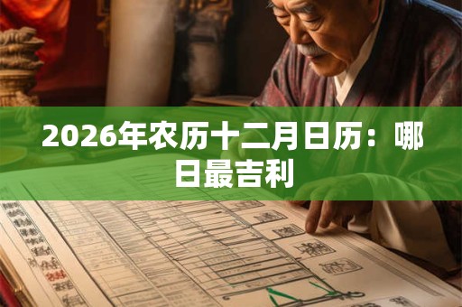 2026年农历十二月日历：哪日最吉利