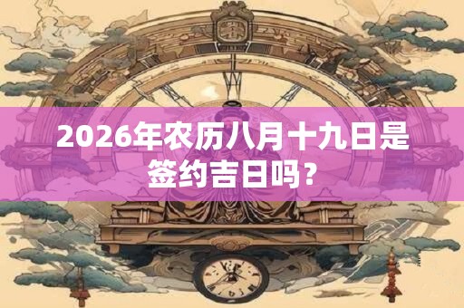 2026年农历八月十九日是签约吉日吗？