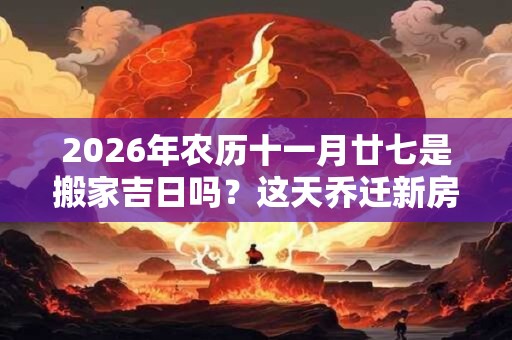 2026年农历十一月廿七是搬家吉日吗？这天乔迁新房好吗？