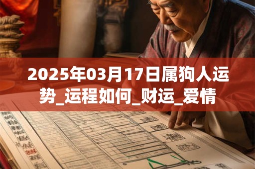 2025年03月17日属狗人运势_运程如何_财运_爱情