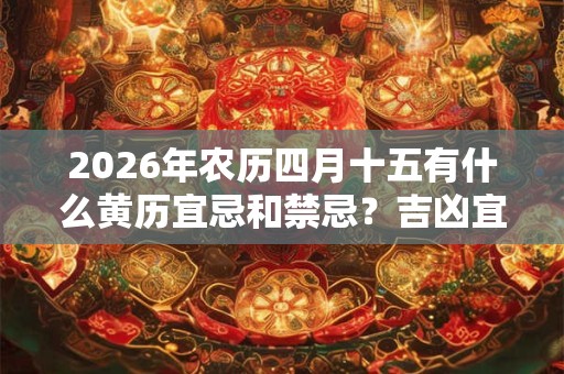 2026年农历四月十五有什么黄历宜忌和禁忌？吉凶宜忌取舍有什么规则？