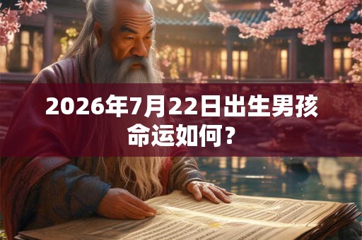 2026年7月22日出生男孩命运如何？